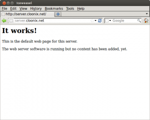 010 server works cloonix network simulator lab demo Iceweasel screen